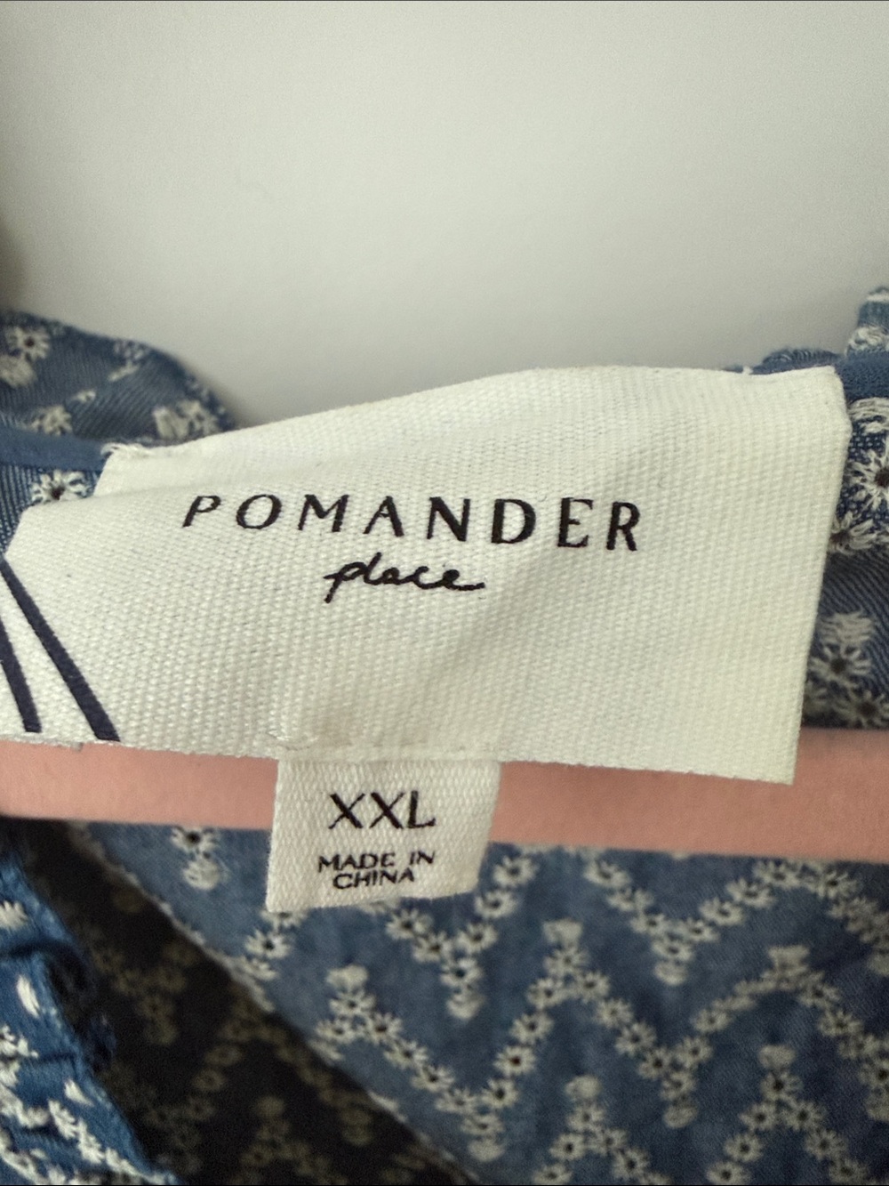 Pomander Place Blue Chevron Ruffle V-Neck Camisole - Picture 2 of 3